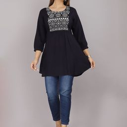OH MI DIOS Women Embellished Longline Top-picture-56