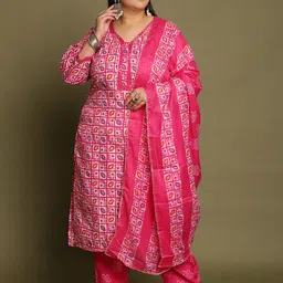 Rajnandini Women Floral Printed Regular Kurta with Salwar & With Dupatta-19