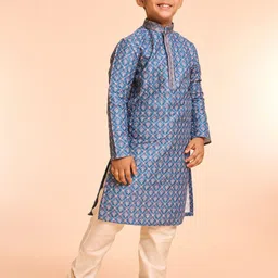 Manyavar Boys Floral Printed Kurta with Pyjama-image-67