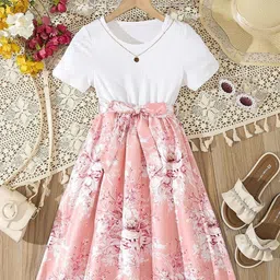 Billion Girls Floral Print Fit & Flare Dress-91