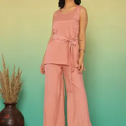 KASYA Round-Neck Tunic With Palazzo Co-Ords-picture-30