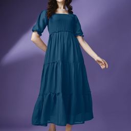 Femvy Georgette Tiered Fit & Flared Maxi Dress-picture-34