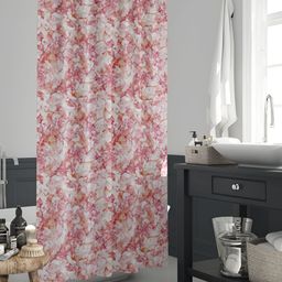 ArtzFolio Red & White Printed Waterproof Shower Curtain-10