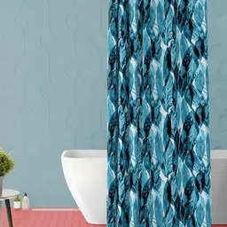 ArtzFolio Blue and Black Abstract Printed Waterproof Shower Curtain-image-36
