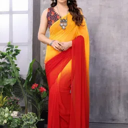 VS MALL Poly Georgette Ready to Wear Saree-picture-31