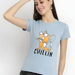 Mast & Harbour Graphic Printed Round Neck Cotton T-shirt-picture-49