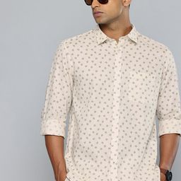 Indian Terrain Classic Fit Floral Printed Linen Cotton Casual Shirt-picture-10