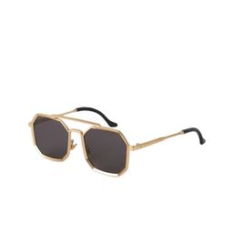 SPADEACES Unisex Square Sunglasses with UV Protected Lens GOLD BLACK POLYGON -244-picture-20
