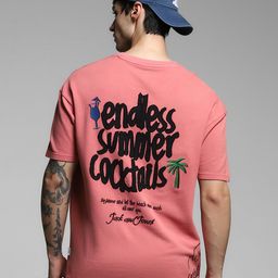 Jack & Jones Men Typography Printed Round Neck Cotton Oversized T-shirt-image-18