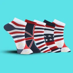 MJE Men Pack Of 5 Patterned Ankle Length Socks-image-46