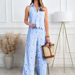 MIAKEE Self Designed Shirt Collar Top With Trousers Co-Ords-image-55