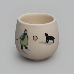 ODDLY BY STRANGE CO. Cream & Green Printed Ceramic Matte Cups-17