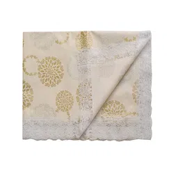 Kuber Industries Cream & Beige Printed 6-Seater Rectangular Table Cover image 5