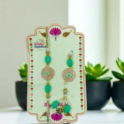 GADINFASHION Artificial Beaded Bhaiya Bhabhi Thread Rakhi-picture-30