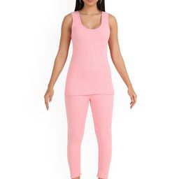 SELFCARE Women Round Neck Ribbed Thermal set-picture-21