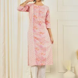 Meeranshi Floral Printed Pure Cotton Straight Kurta-picture-31