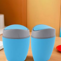 Kuber Industries 2-Pcs Blue Table Mini Dustbin2.5LEach-picture-6