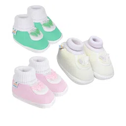 NESKA MODA Kids-Unisex Pink Cotton Booties-picture-40