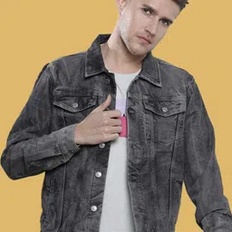 KLIZEN Men Denim Jacket with Patchwork-picture-20