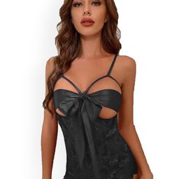 KRENOZ Women Tie-Ups Shoulder Straps Net Baby Doll-image-48