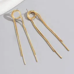 styledose Gold-Plated Tasselled Contemporary Drop Earrings-49