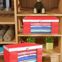 Kuber Industries Red Set of 6 Regular Drawer Organiser Organisers-38