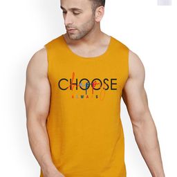 SLOWLORIS Pack of 2 Printed Combed Cotton Vest VSL26 CMB(CHS MUSTARD)(CHS WHITE)-picture-28