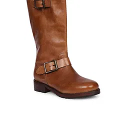 Saint G Women Brown Casual Block-Heeled Cow Boy Boots-picture-30