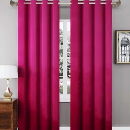 Aura Pink Set of 2 Window Curtain-15