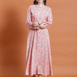 Shree Floral Print Liva Fit & Flare Maxi Dress-image-37