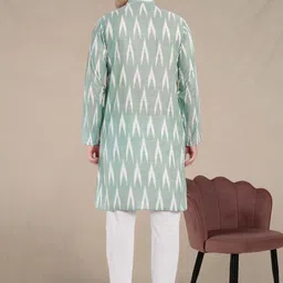 SKAVIJ Men Printed Regular Pure Cotton Kurta with Pyjamas image 4