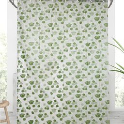 Kuber Industries 2-Pcs Green Flower Print ShowerCurtains-89
