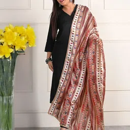 Apratim Geometric Printed Silk Dupatta-0