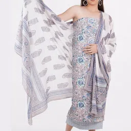 Kwatchi Women Floral Printed Cotton Unstitched Dress Material-picture-9