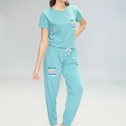 LOTIK Women Cotton Lycra Solid Nightsuit & Tracksuit Set-image-18
