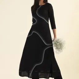 HAY Abstract Printed Straight Kurta With Trousers-picture-45
