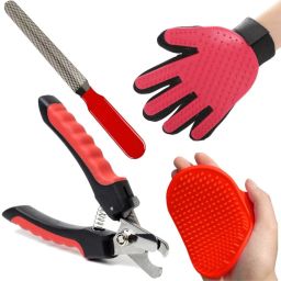 Dog Grooming Kit for Puppies, Dogs & Cats (Combo 4) Best Quality Pet Bathing Kit Plain/ Bristle Brushes forDog & Cat-2