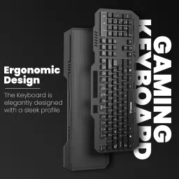 Techfire KT660 Anti-ghosting, Aluminium body with Mobile holder, Membrane Wired USB Standard Gaming Keyboard Compatible with Desktop, Laptop, Mac image 3