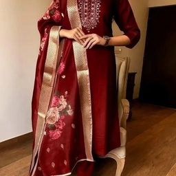 Rayon Women Kurti With Dupatta & Bottomwear-image-73