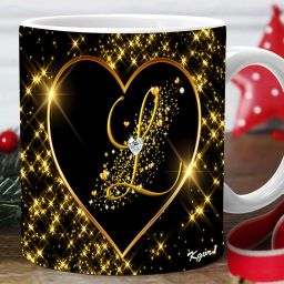 "Letter L With Star Black"Best Birthday Gift for Friends|Brother|Sister|Printed Ceramic Coffee Mug-image-23