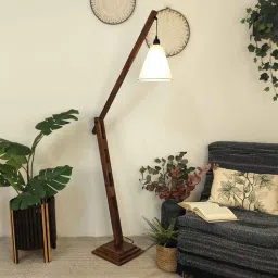 symplify FIsher Wooden Floor Lamp with Jute Shade & Brown Base-picture-13