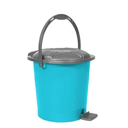 Kuber Industries Sky Blue & Grey Durable Pedal Dustbin With Handle 7 L image 2