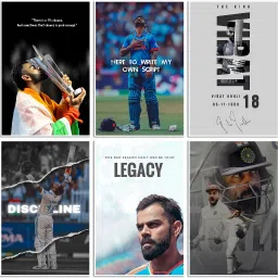 Virat Kohli Aesthetic Posters for Room Decor, Set of 06 (A4 Size) Motivational Quotes, 350 GSM, Birthday Gift for Men Fine Art Print-image-46