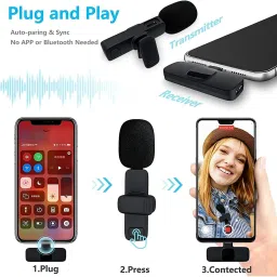 jytiq K8 Wireless Collar Mic Type C Supported Microphone Microphone image 3