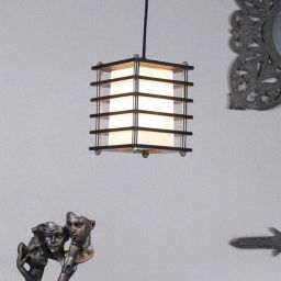 Sparion Brown and Black Wood and Iron Hanging Light | E27 holder | without Bulb | Eliante by Jainsons Lights-picture-44