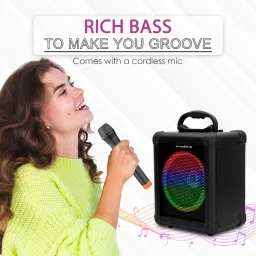 KRISONS QUBE with Free wired Mic and RGB Lights 50 W Bluetooth Party Speaker 50 W Bluetooth Party Speaker image 4