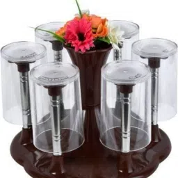 Stylish Glass and Spoon Organiser for Glasses and Cutlery Glass Stand Made Stainless Steel and Virgin Plastic Plastic, Steel Glass Holder Plastic Glass Holder-image-41