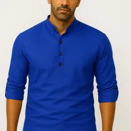 Men Solid Cotton Blend Straight Kurta-picture-16