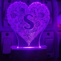 Love3D Illusion LETTER S Design Acrylic Night LAMP for Home/Bedroom/Living Room/Birthday Gift (Size 3 INCH) Night Lamp-image-20