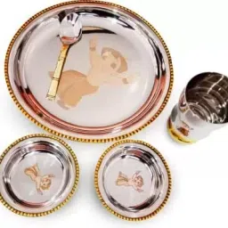 Pack of 5 Stainless Steel Stainless Steel Chota Bheem Dinner Set For Kids (Pack of 5) Dinner Set-image-71